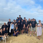 A large group of CharityRx team members, friends, and family cleaned up the beach in California