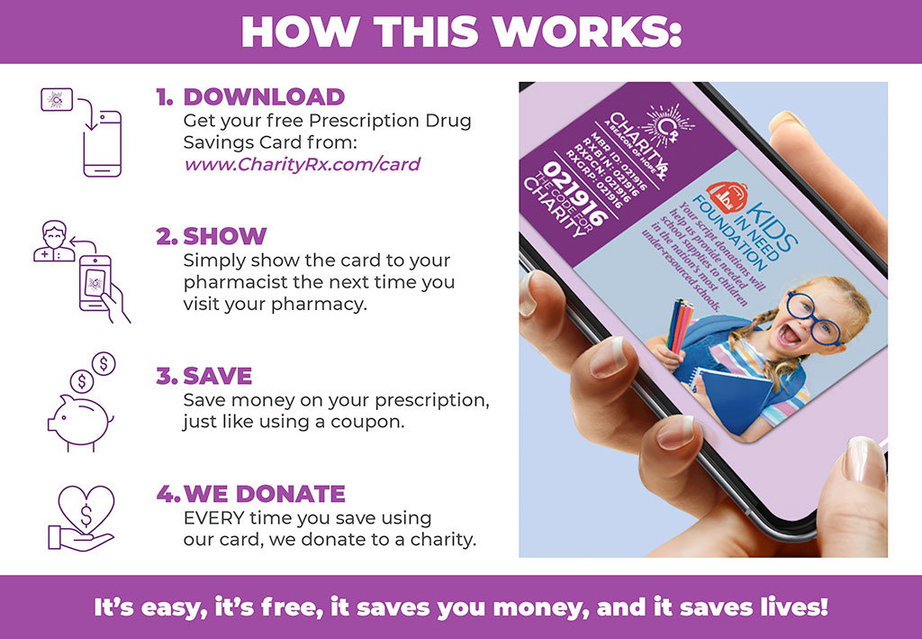 CharityRx Charity of the Month Helps Kids How this works