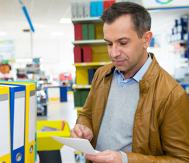 CharityRx Charity of the Month Helps Kids. Male teacher shopping for supplies