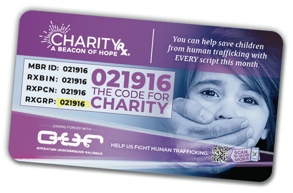 CharityRx partners with Operation Underground Railroad (O.U.R). CharityRx Prescription Discount Card