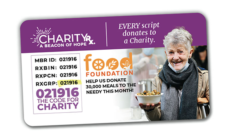 CharityRx donating meals for Thanksgiving. Image: CharityRx prescription discount card.