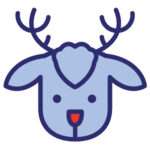 Illustration of a reindeer with a red nose