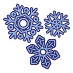 Illustration of three snowflakes